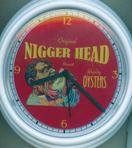 Nigger head ad on clock