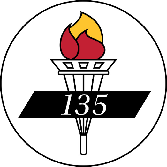 The university's 135 Seal graphic in full color