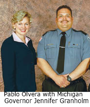 Pable Olvera with Michigan Governor Jennifer Granholm
