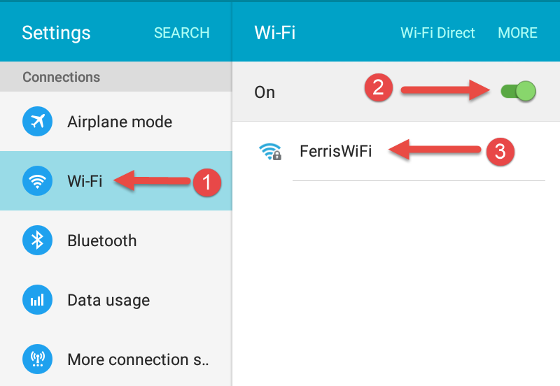 Connecting an Android Device to Ferris WiFi