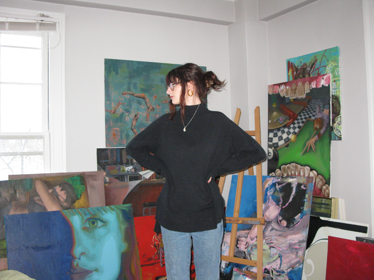 Lexi Wierenga, a Kendall College of Art and Design of Ferris State University student, is pictured in her home studio.
