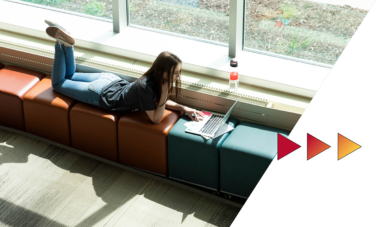 A student on the campus of Ferris State University in Big Rapids MI