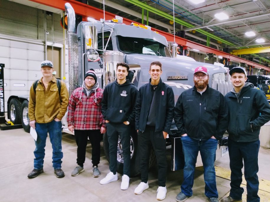 Students in a heavy equipment lab