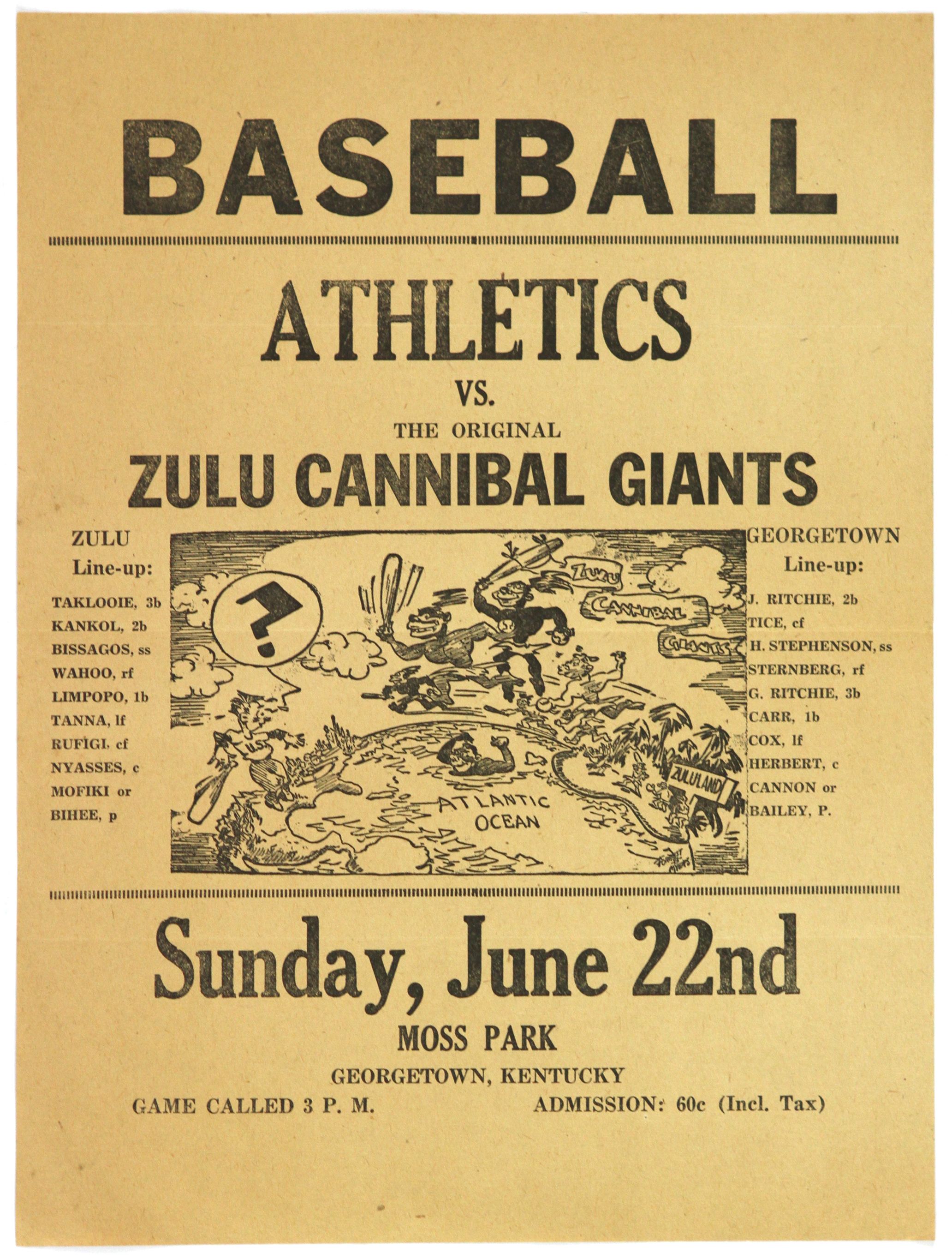 Athletics vs Zulu Canibal Giants