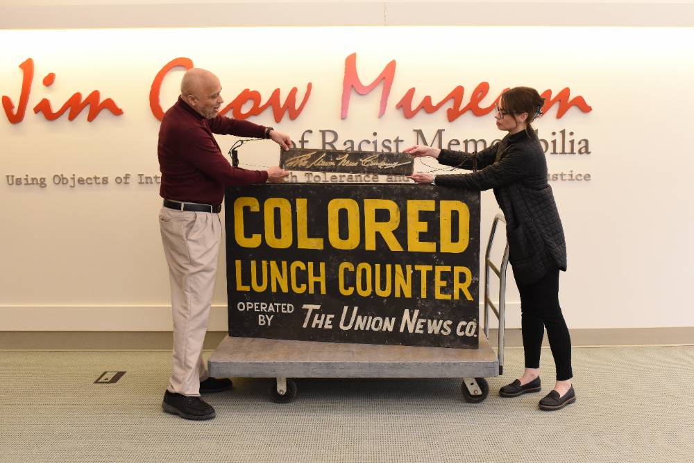 Sign donated to the Jim Crow Museum