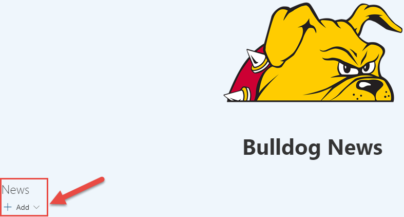 Bulldog New add news button