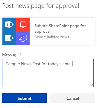 approval page