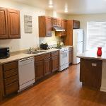 Kitchen with Microwave, Fridge, Diswasher, Oven, Stove, Storage Cabinets