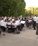 Students playing instruments