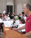 President Eisler Giving a speech