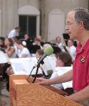 President Eisler Giving a speech