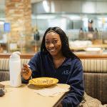 student eating lunch