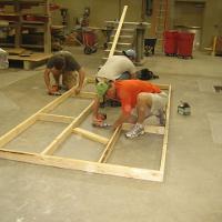 Construction Students Prefab the Paint Enclosure