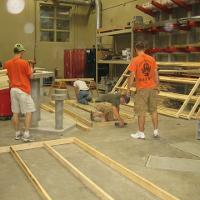 Construction Students Prefab the Paint Enclosure