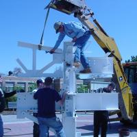 Welding & Construction Students with Grounds Crew Erect SSTS