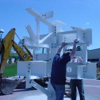 Welding & Construction Students with Grounds Crew Erect SSTS