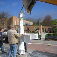 Welding & Construction Students with Grounds Crew Erect SSTS