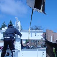 Welding & Construction Students with Grounds Crew Erect SSTS