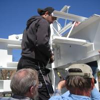 Welding & Construction Students with Grounds Crew Erect SSTS