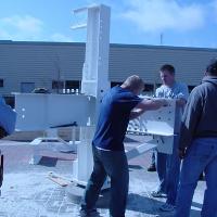 Welding & Construction Students with Grounds Crew Erect SSTS