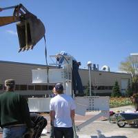 Welding & Construction Students with Grounds Crew Erect SSTS