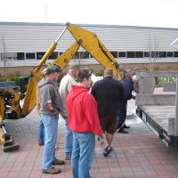 Welding & Construction Students with Grounds Crew Erect SSTS