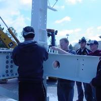 Welding & Construction Students with Grounds Crew Erect SSTS