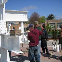 Welding & Construction Students with Grounds Crew Erect SSTS