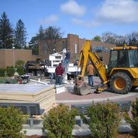 Welding & Construction Students with Grounds Crew Erect SSTS