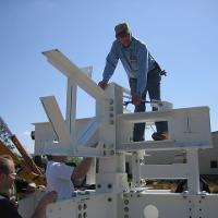 Welding & Construction Students with Grounds Crew Erect SSTS