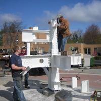 Welding & Construction Students with Grounds Crew Erect SSTS