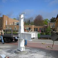 Welding & Construction Students with Grounds Crew Erect SSTS