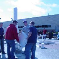 ding & Construction Students with Grounds Crew Erect SSTS