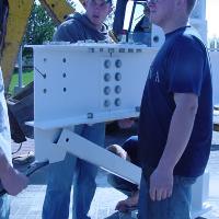 Welding & Construction Students with Grounds Crew Erect SSTS