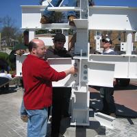 Welding & Construction Students with Grounds Crew Erect SSTS