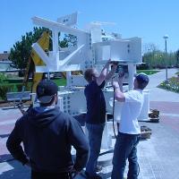 Welding & Construction Students with Grounds Crew Erect SSTS