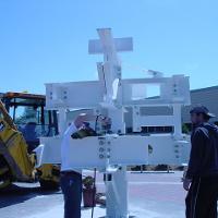 Welding & Construction Students with Grounds Crew Erect SSTS