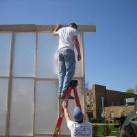 Construction Students Erect On-Site Paint Enclosure