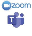 Zoom and Microsoft Teams logos