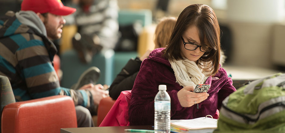 Honors student Kansas J. studies in the David L. Eisler Center, 2015