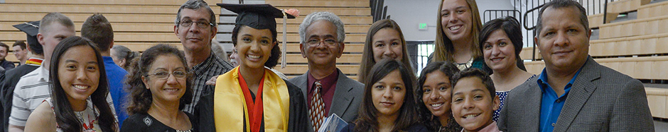 Mabel Acosta ('15) surrounded by her family on graduation day
