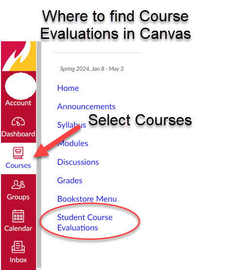 Where to find course evaluations in Canvas