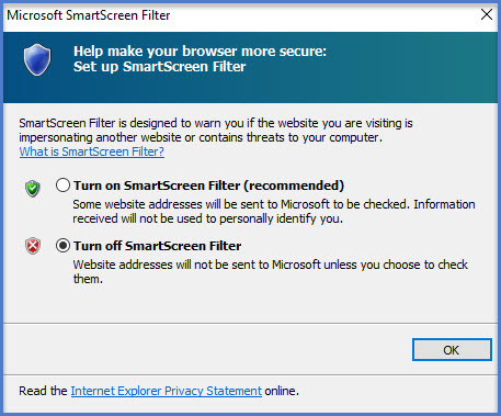 Image of MS SmartScreen