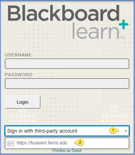 Image of Bb third party login
