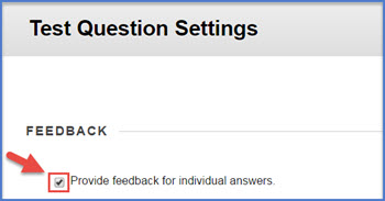 Image of checkbox to enable feedback.