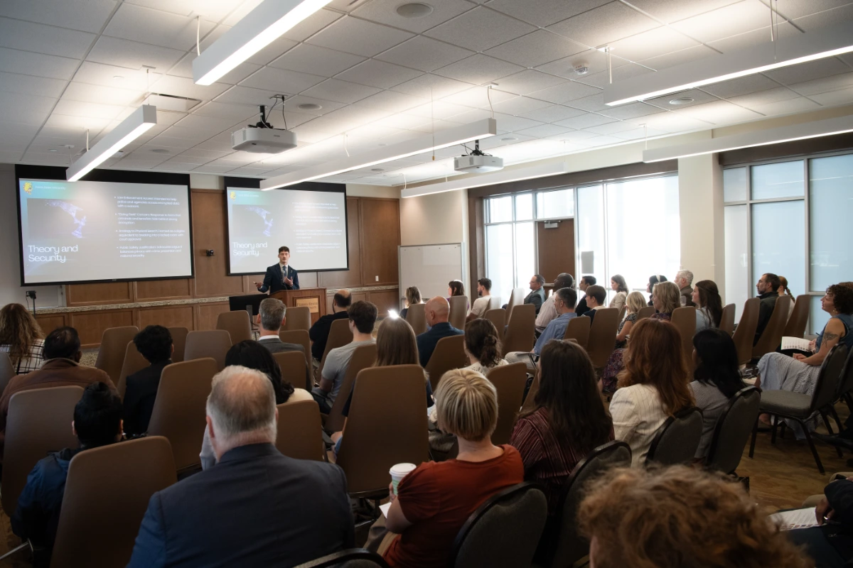 Ferris State students and faculty attending the Celebration of Student Research and Scholarly Works Presentations