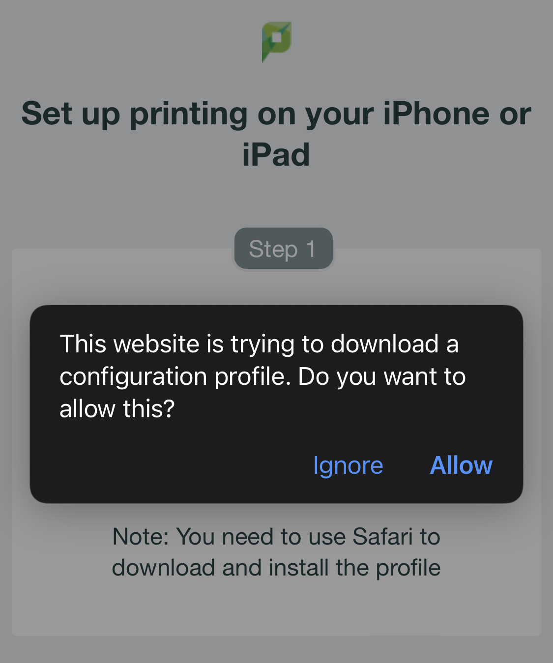 ios popup click allow