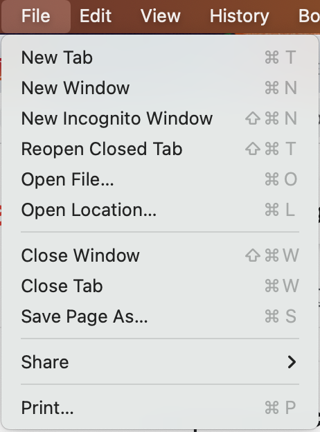 go to file and print or cmd p