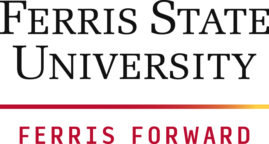 Stacked Ferris Wordmark with Ferris Forward Lockup 