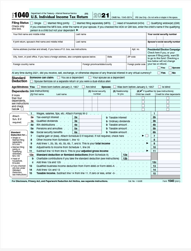 2021 federal 1040 pg 1